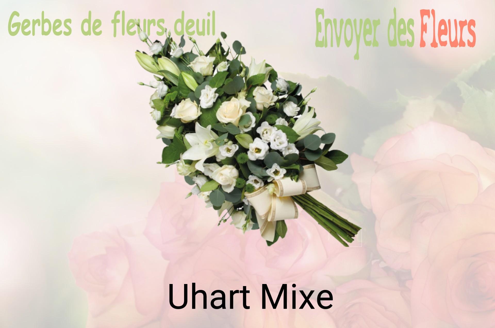 Gerbe de fleurs de deuil livrée à Uhart-Mixe